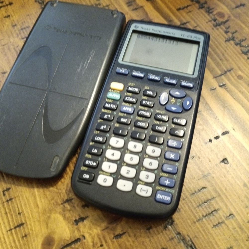 Texas Instruments TI-83 Plus Graphing Calculator Black with Cover Tested hd